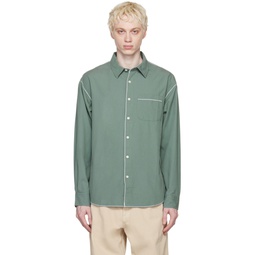 Green Overlock Shirt 231656M192002