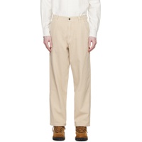 Beige Pigment Dyed Trousers 231656M191003