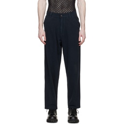 Navy Pigment Dyed Trousers 231656M191002