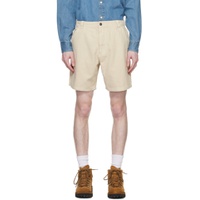 Beige Pigment Dyed Shorts 231656M193006