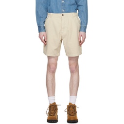 Beige Pigment Dyed Shorts 231656M193006