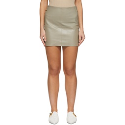 Khaki Leather Amarilla Mini Skirt 221343F090003