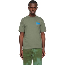 Green Printed T Shirt 231108M213016