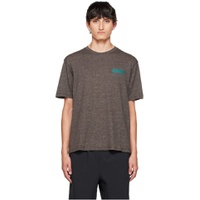 Brown Overlock Stitch T Shirt 222108M213032