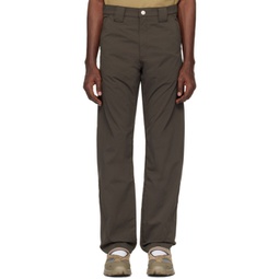 Brown Curved Trousers 241108M191007