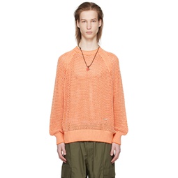 Orange Raglan Sweater 241138M201002