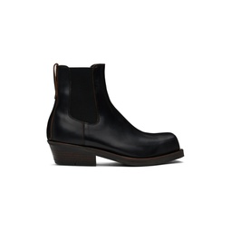 Black Leather Chelsea Boots 241138M223001
