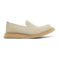 Beige Vision Round Toe Suede Loafers 241138M231003