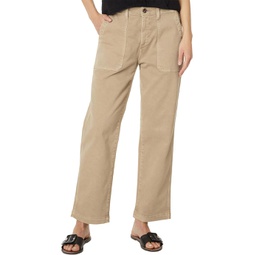 Womens AG Jeans Analeigh High-Rise Straight Crop in Sulfur Desert Taupe