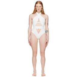 White Anja One Piece Swimsuit 241281F103002