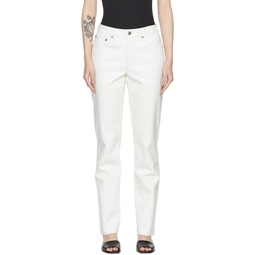 White Lyle Recycled Leather Pants 221214F084002