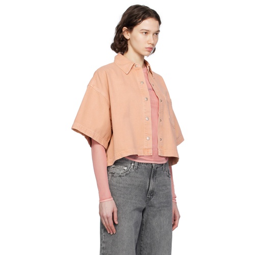  Orange Rona Denim Shirt 241214F109011