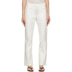 White Finley Leather Trousers 222214F069076