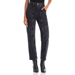 Cooper High Rise Ankle Cargo Jeans in Panther