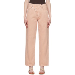 Pink Criss-Cross Upsized Jeans 241214F069065
