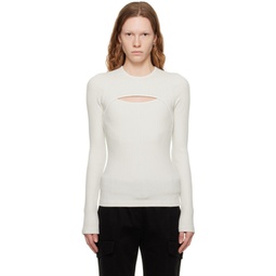 White Lyza Long Sleeve T-Shirt 222214F110045