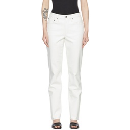 White Lyle Recycled Leather Pants 221214F084002