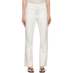 White Finley Leather Trousers 222214F069076