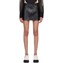 Black Liv Leather Miniskirt 231214F090000