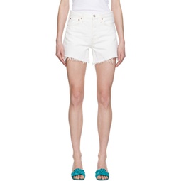 White Parker Long Denim Shorts 231214F088033