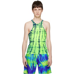 Green   Blue Graphic Tank Top 231319M214001
