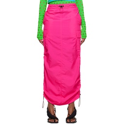 Pink Drawstring Midi Skirt 231319F092000