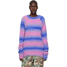 Blue   Pink Striped Sweater 222319F096002