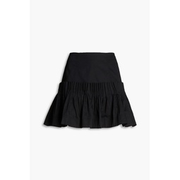 Niki pleated cotton-poplin mini skirt