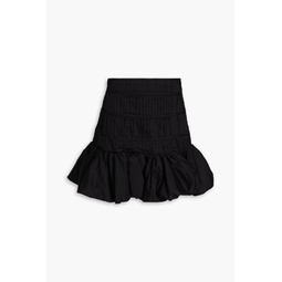 La Vie pleated cotton-poplin mini skirt