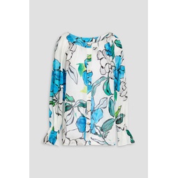 Cool Camellia floral-print linen and silk-blend shirt