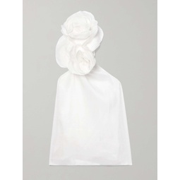 AJE. Quintessa one-shoulder appliqued linen and silk-blend crepon top