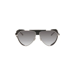 Silver   Black Pilot Sunglasses 241483F005006