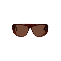 Brown Oversized Mask Sunglasses 222483F005009