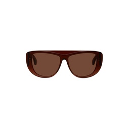 Brown Oversized Mask Sunglasses 222483F005009
