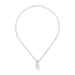 Silver Melt Curb Chain Necklace 232201M145025