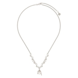 Silver Nano Pearl Melt Necklace 241201M145013