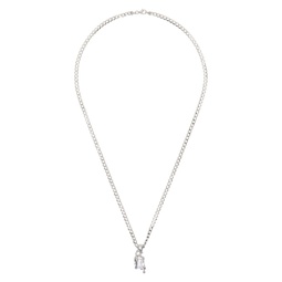 Silver Melt Curb Chain Necklace 241201M145016
