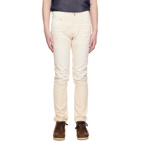 Beige Button Fly Jeans 231383M191000