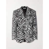 ALESSANDRA RICH Zebra-print cotton-velvet blazer