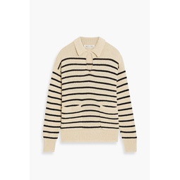 Alice striped boucle-knit cotton-blend polo sweater