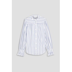 Lee ruffle-trimmed striped cotton-poplin shirt