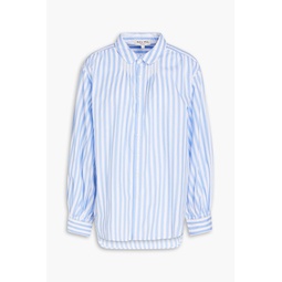 Kit pintucked striped cotton-poplin shirt