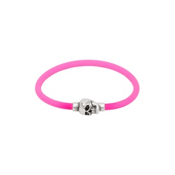 Pink Cord Skull Bracelet 231259M142070