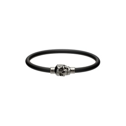 Black Cord Skull Bracelet 222259M142029