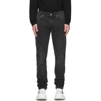 Grey Embroidered Graffiti Jeans 221259M186005