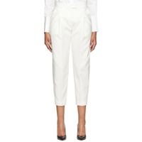 Off White Wool Peg Trousers 221259F087004