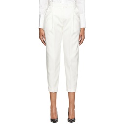 Off White Wool Peg Trousers 221259F087004