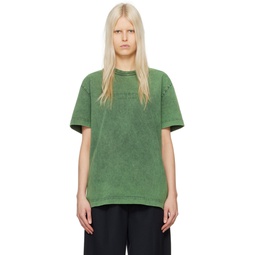 Green Embossed T Shirt 241187F110006