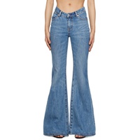 Indigo Scoop Front Flared Jeans 231187F069010