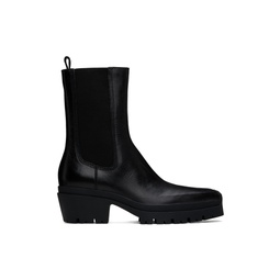 Black Terrain Leather Moto Boots 241187F113001